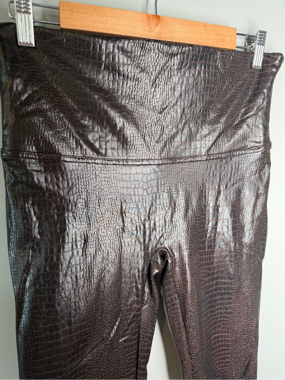 SPANX® Faux Leather Croc Shine Leggings - Picture 7 of 12